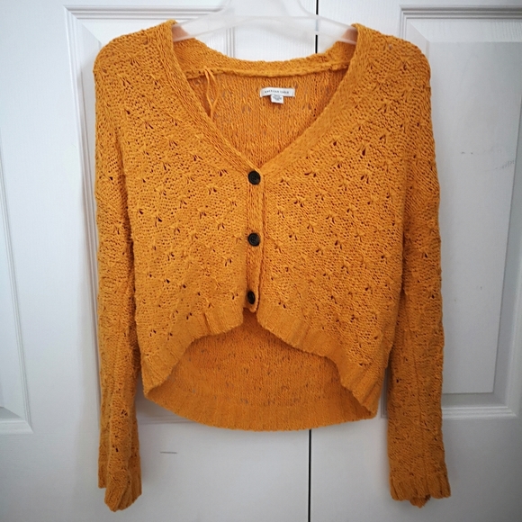 American Eagle orange button down cardigan - Picture 1 of 4